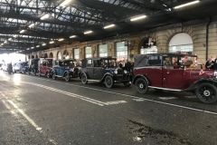 The LVTA's cabs lien up at Waterloo station to collect war veterans on Remembrance  Sunday